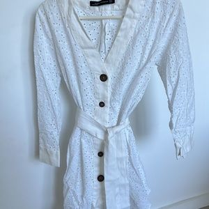 ZARA embroidered shirt dress